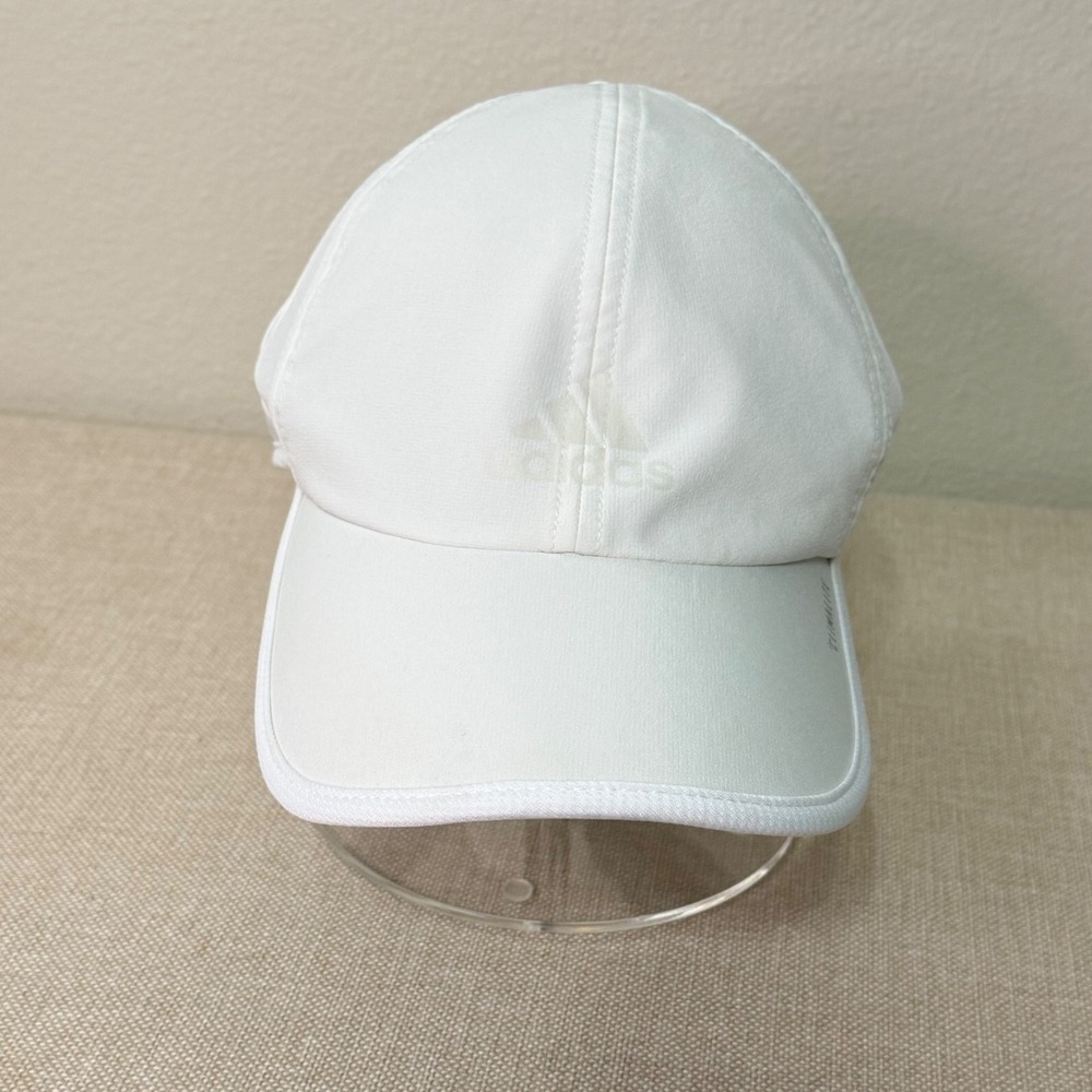 Adidas Climalite White Performance Running Hat Adjustable Athletic Cap C118